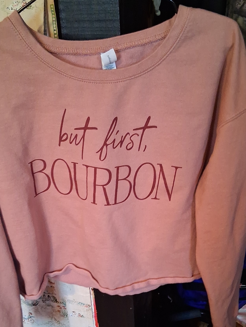 But First, Bourbon Pink Women’s Crewneck Sweatshirt